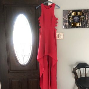 BCBG pink high low dress with side cutouts - worn once looks brand new